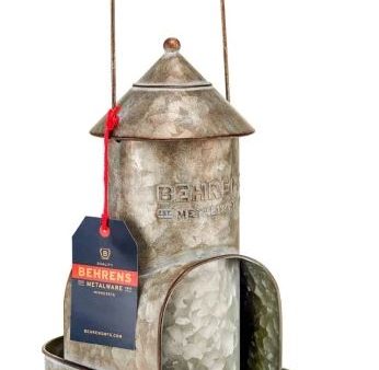 Embossed Aged Galvanized Bird Feeder on Sale