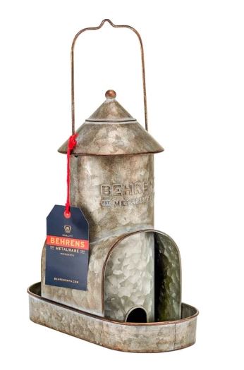 Embossed Aged Galvanized Bird Feeder on Sale