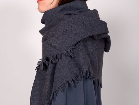 Quelara Wool Stola - charcoal Fashion